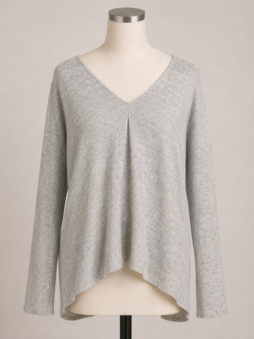 Vince Cashmere Light Gray Knit Sweater Large Lightweight